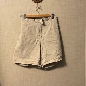 High Waist Cream Shorts for Women